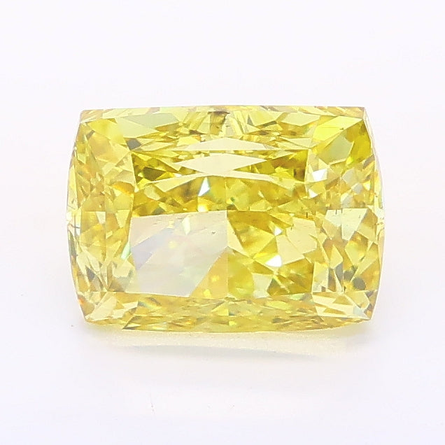 1.51 carat fancy vivid yellow cushion lab grown diamond VS2 clarity