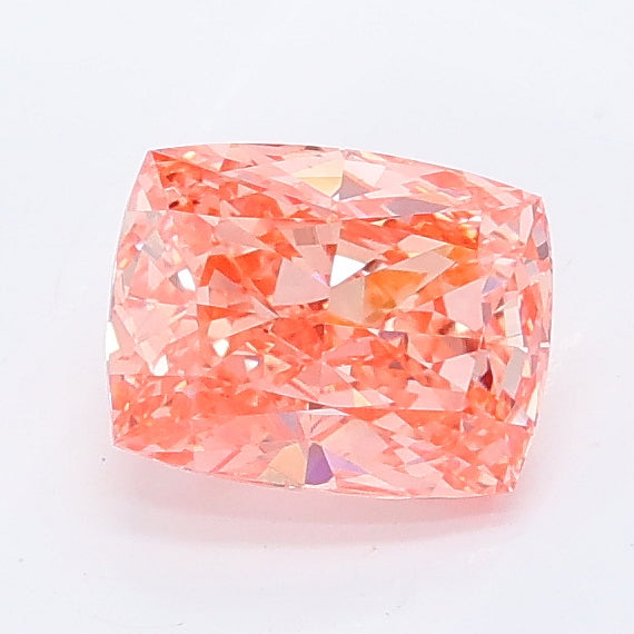 1.06 carat fancy vivid pink cushion lab grown diamond VVS2 clarity