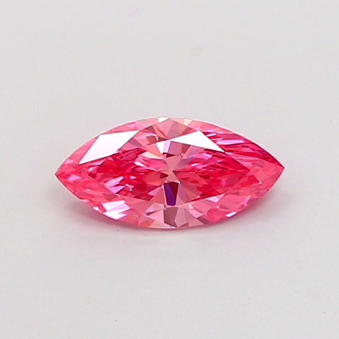 0.51 carat fancy vivid pink marquise lab grown diamond VS2 clarity