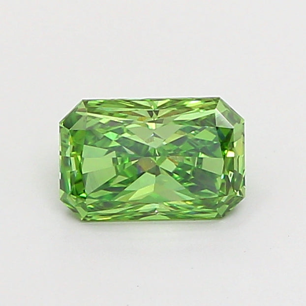 0.94 carat fancy vivid green radiant lab grown diamond VS1 clarity