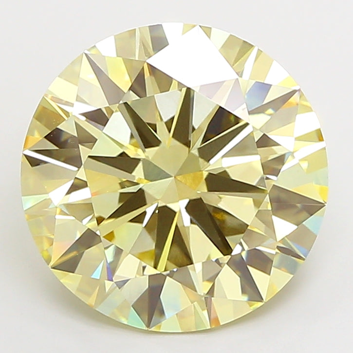 10.02 carat fancy yellow round lab grown diamond VVS2 clarity