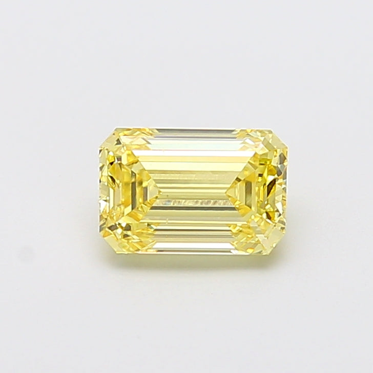 1.50 carat fancy yellow emerald lab grown diamond VS1 clarity