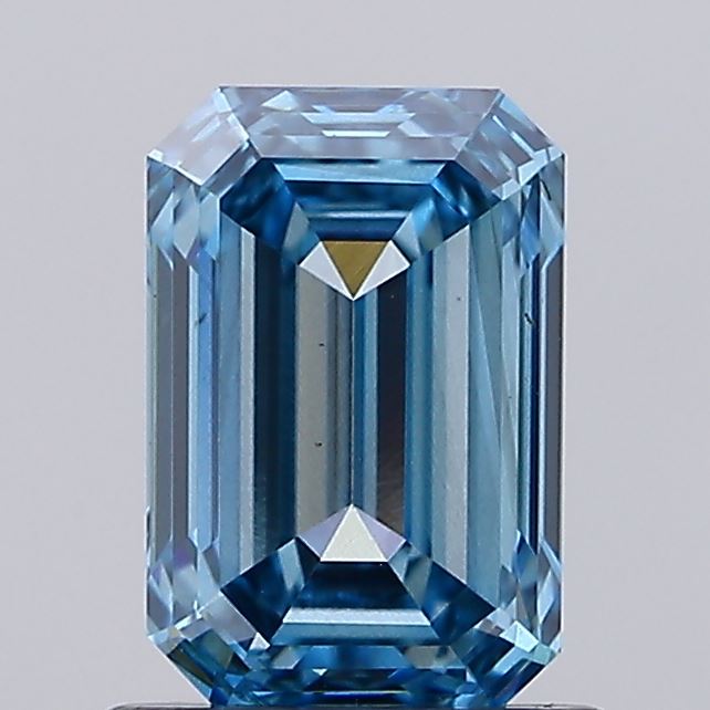 1.17 carat fancy vivid blue emerald lab grown diamond VS2 clarity