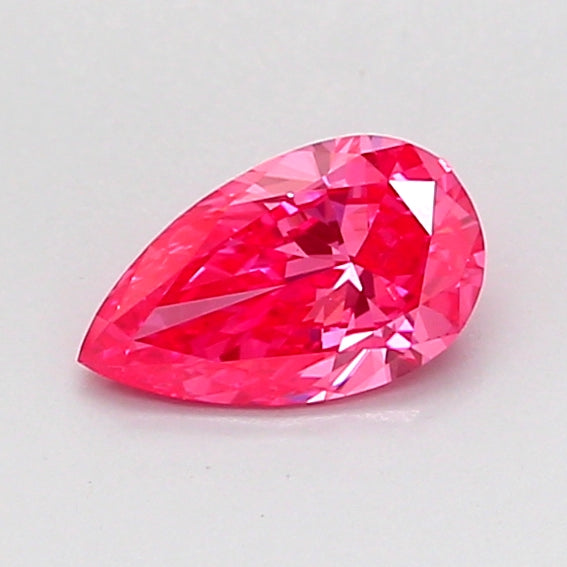 0.46 carat fancy vivid pink pear lab grown diamond VS1 clarity