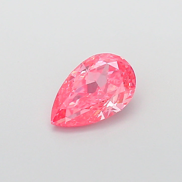 1.14 carat fancy vivid pink pear lab grown diamond VVS2 clarity