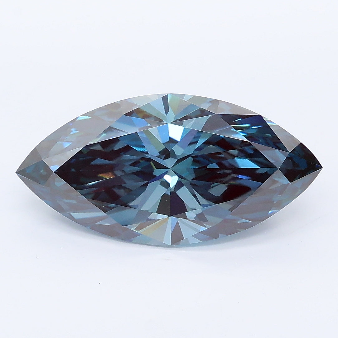 3.44 carat fancy blue marquise lab grown diamond VS2 clarity