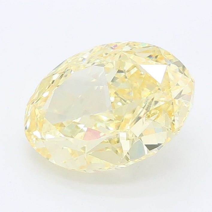 2.62 carat fancy intense yellow oval lab grown diamond VVS2 clarity