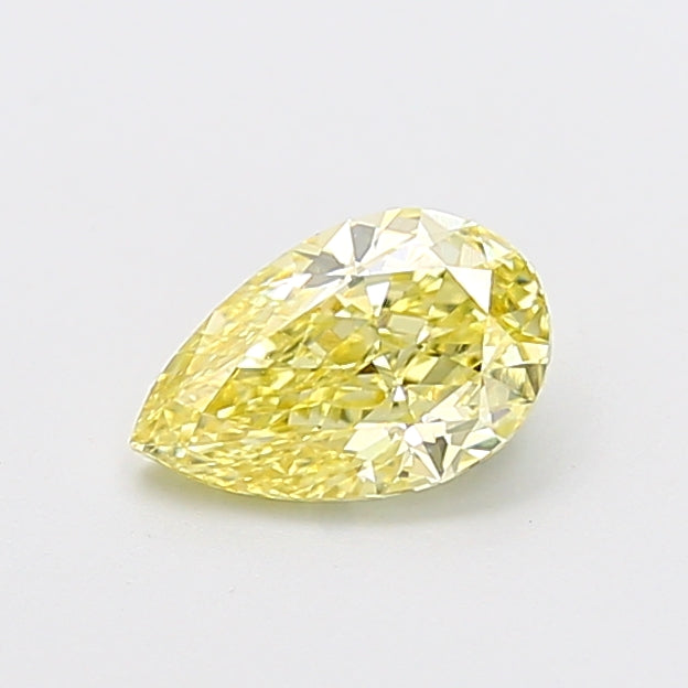 1.05 carat fancy intense yellow pear lab grown diamond VVS2 clarity