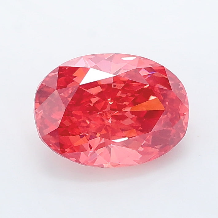 1.27 carat fancy vivid pink oval lab grown diamond VVS2 clarity