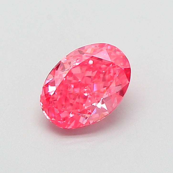 1.02 carat fancy vivid pink oval lab grown diamond VS1 clarity