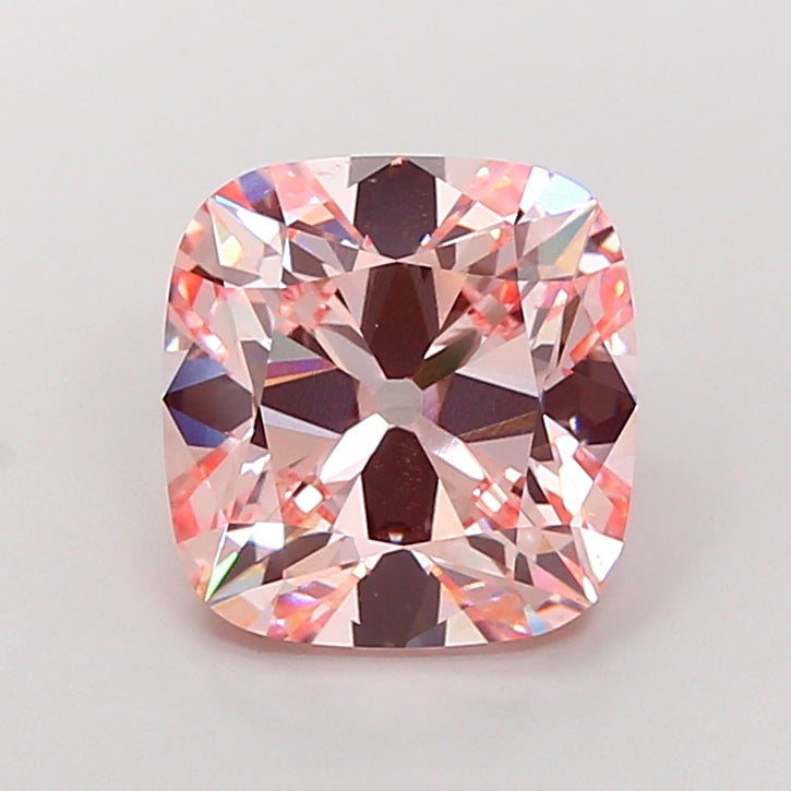 7.00 carat fancy intense pink old mine cushion lab grown diamond VS1 clarity