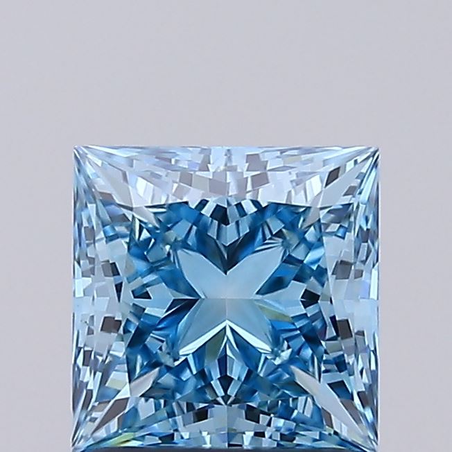 1.50 carat fancy vivid blue princess lab grown diamond VS1 clarity