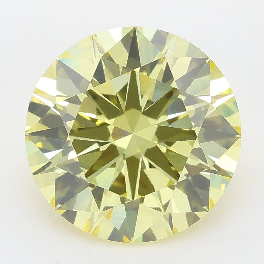 5.00 carat fancy yellow round lab grown diamond VS1 clarity
