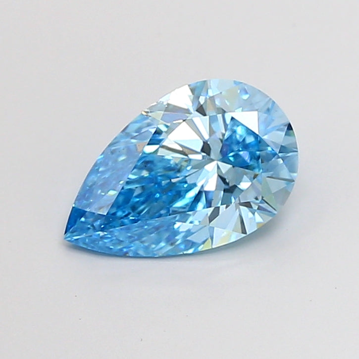 1.67 carat fancy vivid blue pear lab grown diamond VS2 clarity