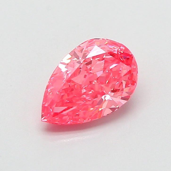 1.09 carat fancy vivid pink pear lab grown diamond VVS1 clarity