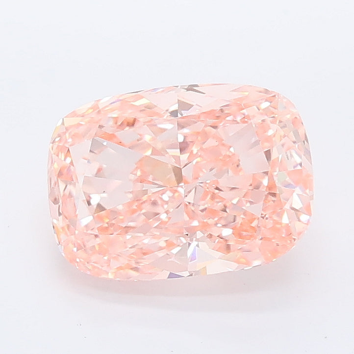 2.08 carat fancy vivid pink cushion lab grown diamond VS1 clarity