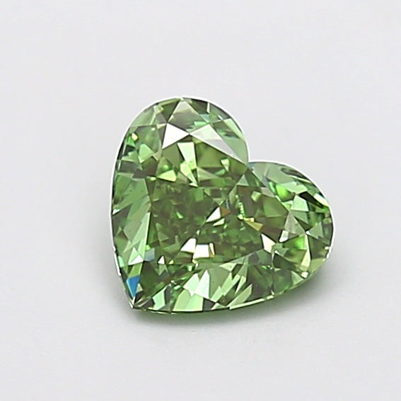 1.03 carat fancy vivid green heart lab grown diamond VS1 clarity