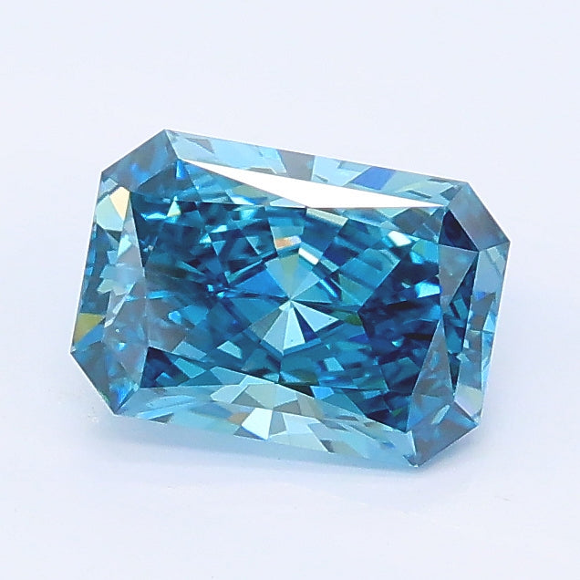 1.01 carat fancy vivid blue radiant lab grown diamond VS1 clarity