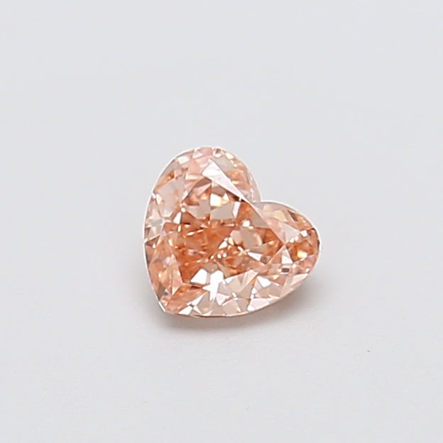 0.53 carat fancy intense brownish pink heart lab grown diamond VVS2 clarity