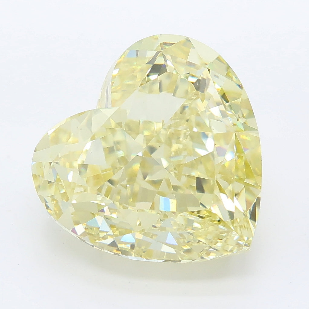 9.23 carat fancy yellow heart lab grown diamond VS1 clarity