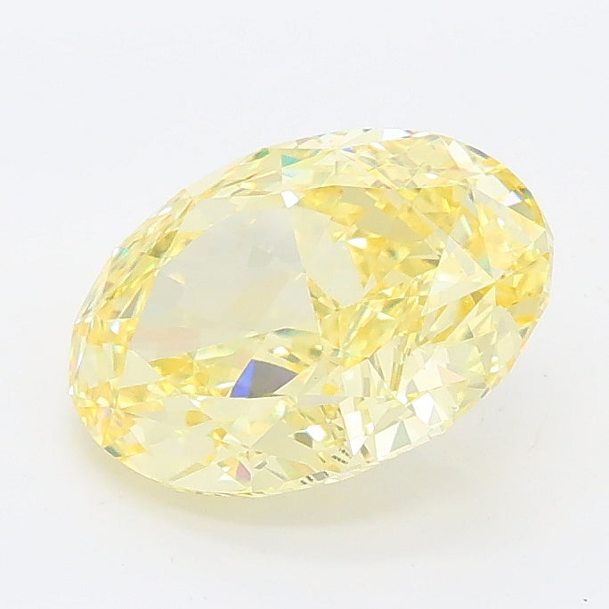 2.12 carat fancy intense yellow oval lab grown diamond VS1 clarity