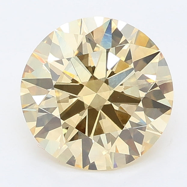 2.07 carat fancy yellow round lab grown diamond SI1 clarity