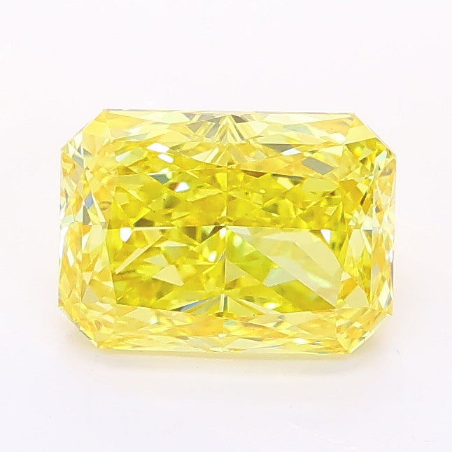1.62 carat fancy vivid yellow radiant lab grown diamond VS1 clarity