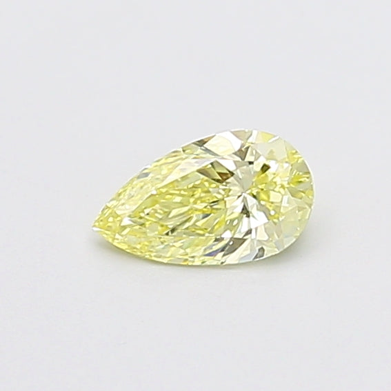 0.44 carat fancy yellow pear lab grown diamond VVS2 clarity