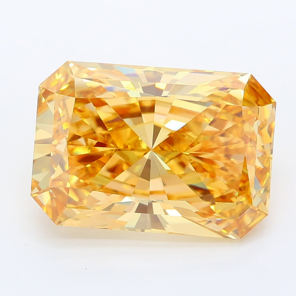 5.85 carat fancy intense yellow radiant lab grown diamond VS1 clarity