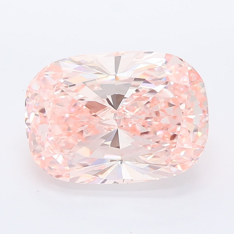 3.18 carat fancy intense pink cushion lab grown diamond VS1 clarity