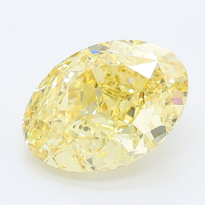 2.28 carat fancy intense yellow oval lab grown diamond VVS2 clarity