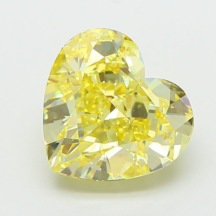 3.01 carat fancy intense yellow heart lab grown diamond VS1 clarity