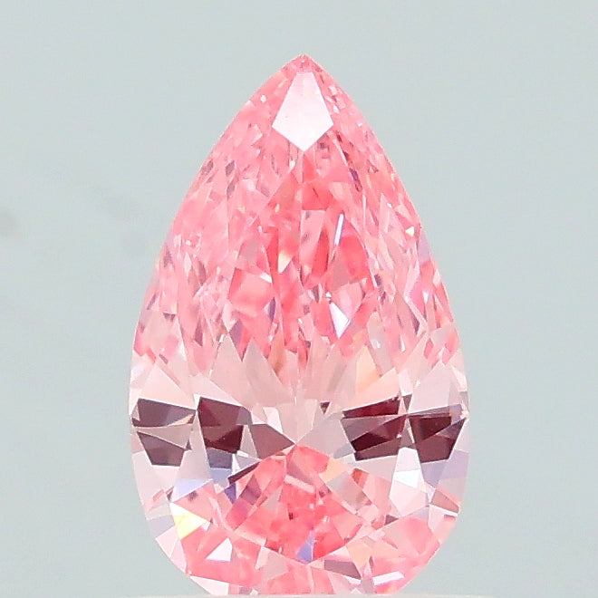 0.57 carat fancy vivid pink pear lab grown diamond VVS2 clarity
