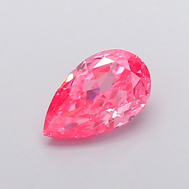 1.07 carat fancy vivid pink pear lab grown diamond VVS2 clarity