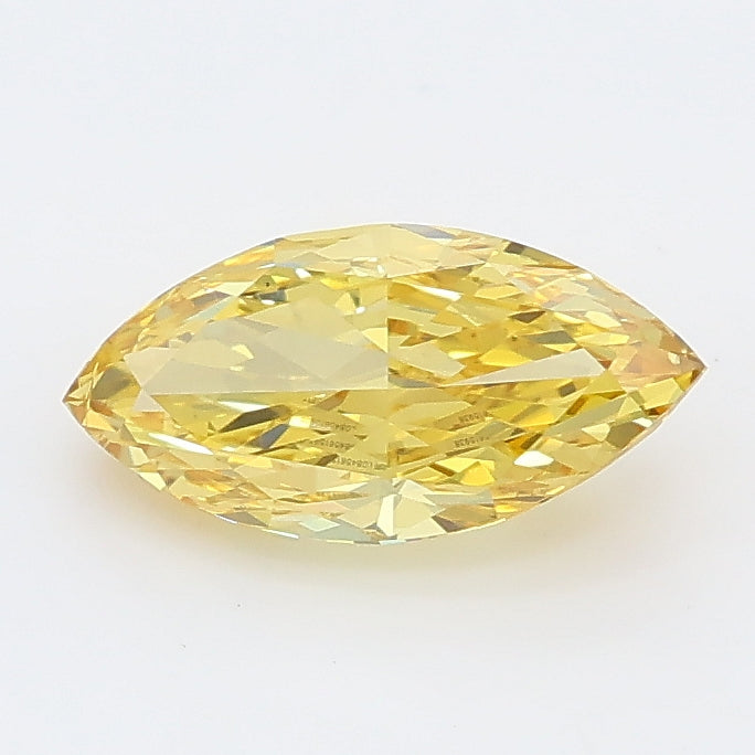 1.02 carat fancy vivid yellow marquise lab grown diamond VS2 clarity