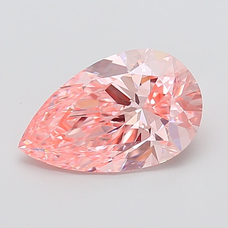 3.00 carat fancy vivid pink pear lab grown diamond VS1 clarity