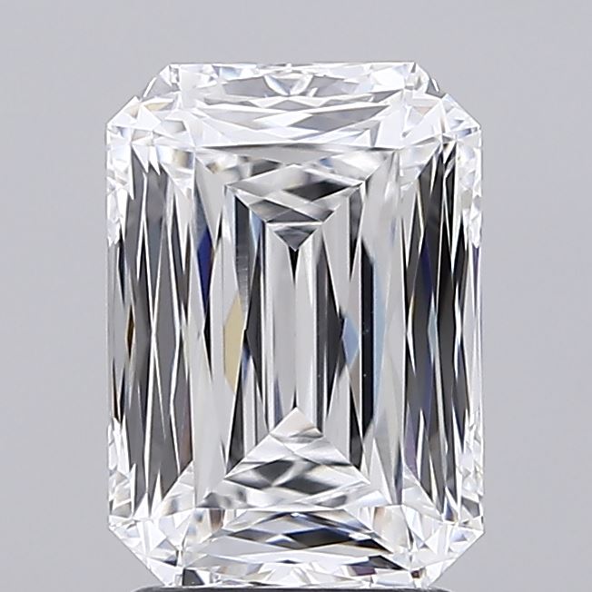 2.57 carat radiant lab grown diamond D color VVS1 clarity