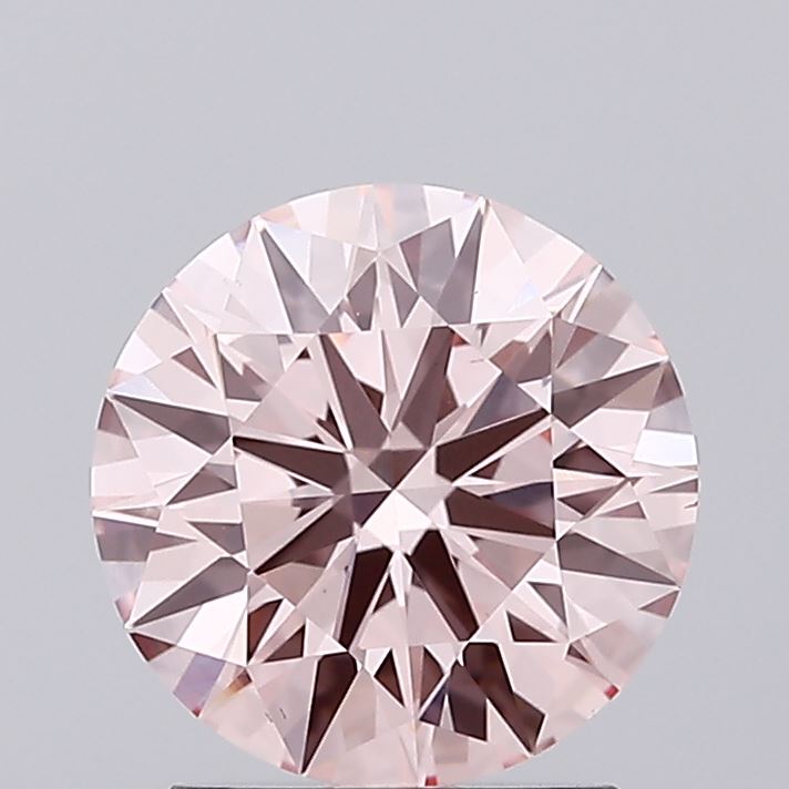 1.93 carat fancy intense pink round lab grown diamond VS1 clarity