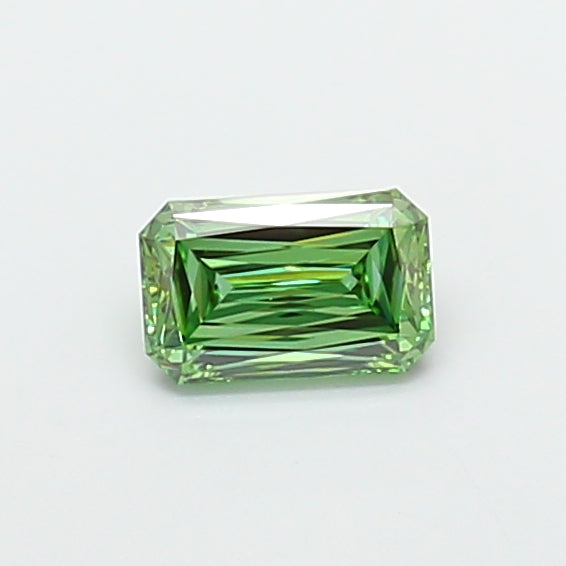 1.26 carat fancy vivid green radiant lab grown diamond VS1 clarity