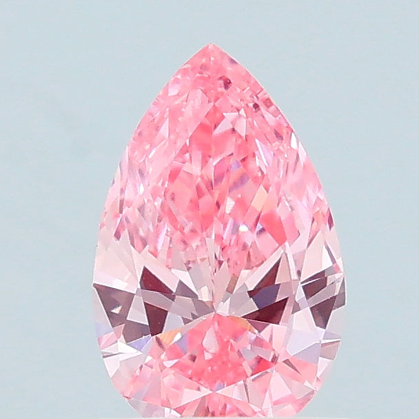 0.50 carat fancy vivid pink pear lab grown diamond SI1 clarity
