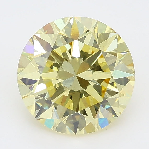 2.00 carat fancy intense yellow round lab grown diamond VS2 clarity