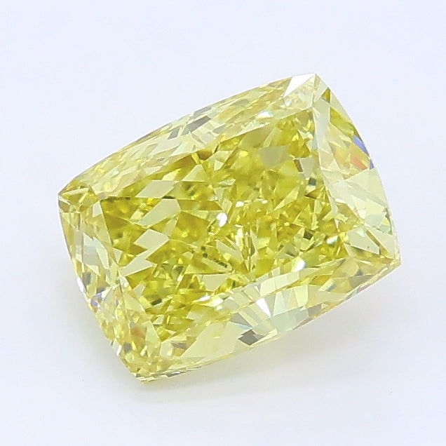1.73 carat fancy intense yellow cushion lab grown diamond VVS2 clarity