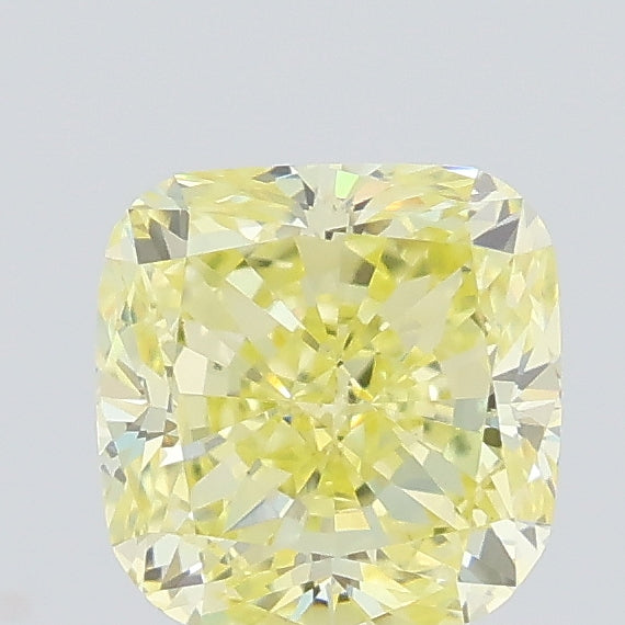 0.60 carat fancy yellow cushion lab grown diamond VVS2 clarity