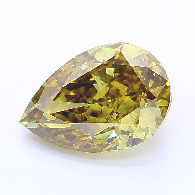 1.11 carat fancy gray yellow pear lab grown diamond SI1 clarity