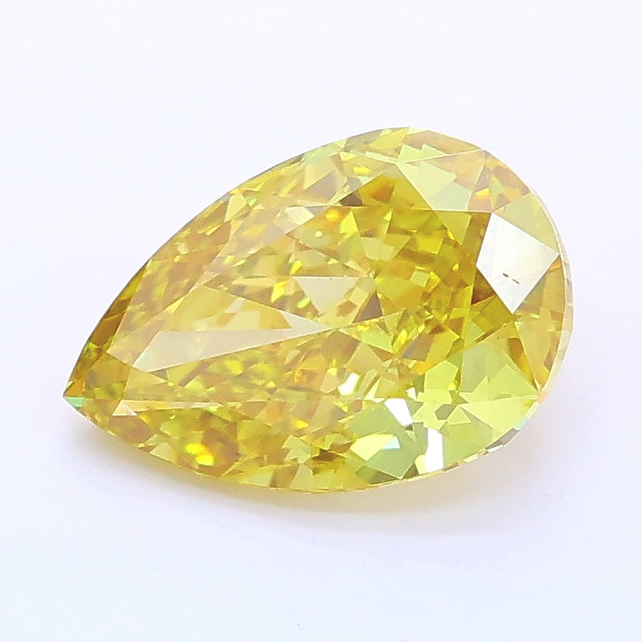 1.59 carat fancy intense brownish yellow pear lab grown diamond VS1 clarity