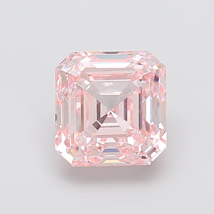 3.51 carat fancy intense pink asscher lab grown diamond VVS2 clarity