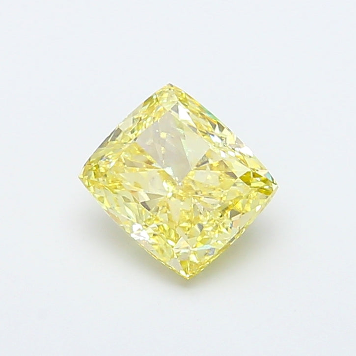 4.03 carat fancy intense yellow cushion lab grown diamond VS1 clarity