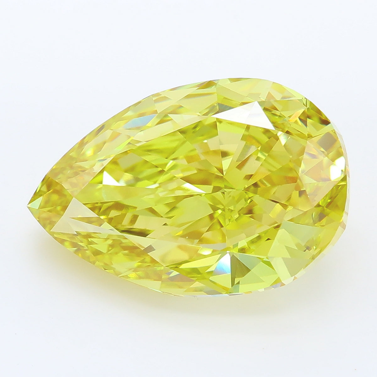 10.83 carat fancy intense yellow pear lab grown diamond VVS2 clarity