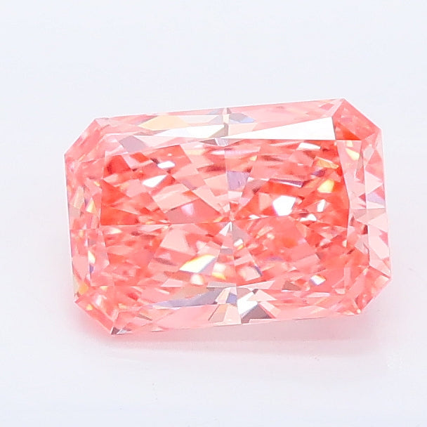 1.07 carat fancy vivid pink radiant lab grown diamond VVS2 clarity