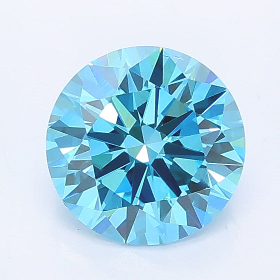 1.00 carat fancy vivid blue round lab grown diamond VS1 clarity